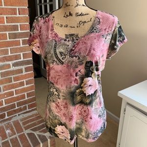 Susan Lawrence Print Top - Size L
